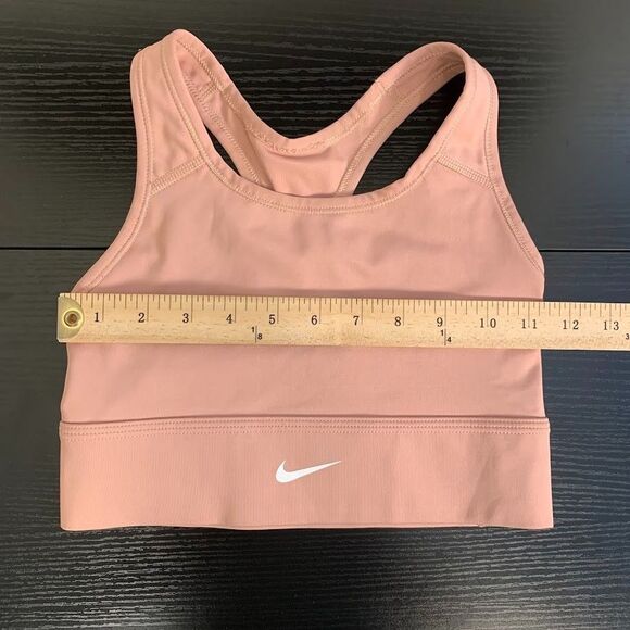 Nike Pink‎ Longline Sports Bra CZ4496 Athletic Logo No Padding Women's XS - Picture 3 of 6